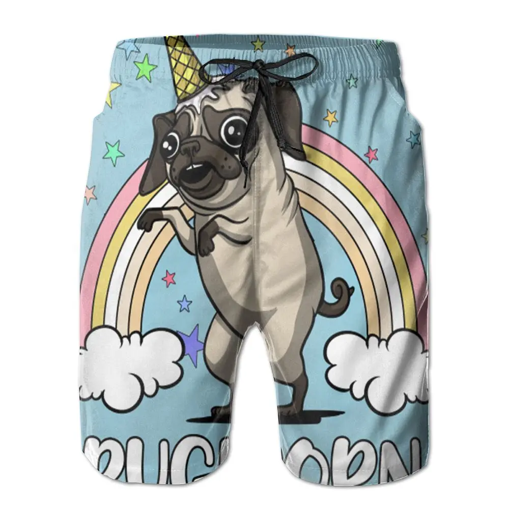 SAMCUSTOM Мужские Пот quick dry ультра легкие дышащие для отдыха дома Шорты pugicorn Мопс 3D печать пляжные шорты