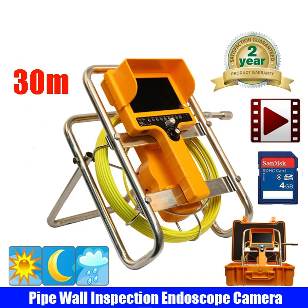 30m CCTV factory underground pipe sewer camera for sewage pipe,drain pipe inspection with meter
