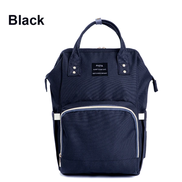 Мода мумия Материнство сумка для переноски подгузников бренд большой Ёмкость Детская сумка путешествия рюкзак дизайнерская сумка для ухода за ребёнком - Цвет: Black