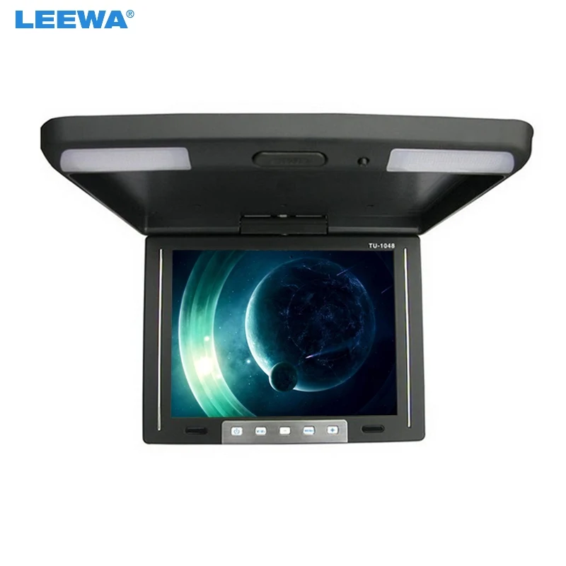 

LEEWA 10.4"Inch Roof Mounted TFT LCD Monitor 2-Way Video Input Flip Down Car Monitor 3-Color Black, Grey, Beige For Choice #1283