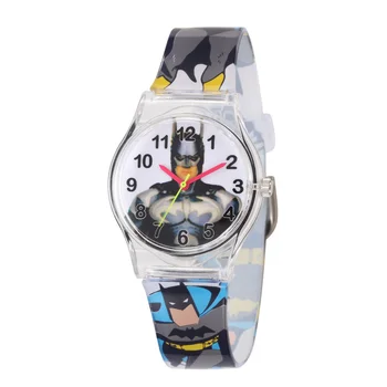 

Watch For Boys 2018 New Fashion Kids Clock Rubber Strap Quartz Clock Spiderman Batman Anime Student Saats Hot relogio infantil