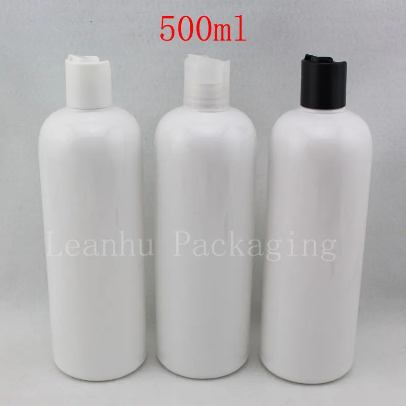 500ml-white-bottle-with-disc-top-caps