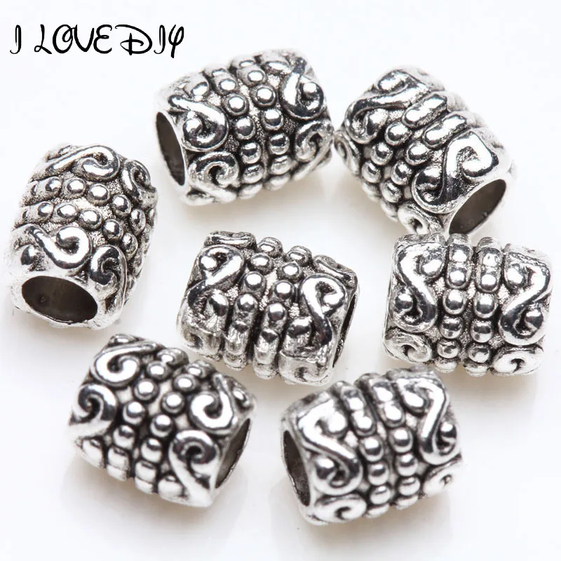 Wholesale Metal Antique Silver Tibetan spacer tube beads metal Jewelry
