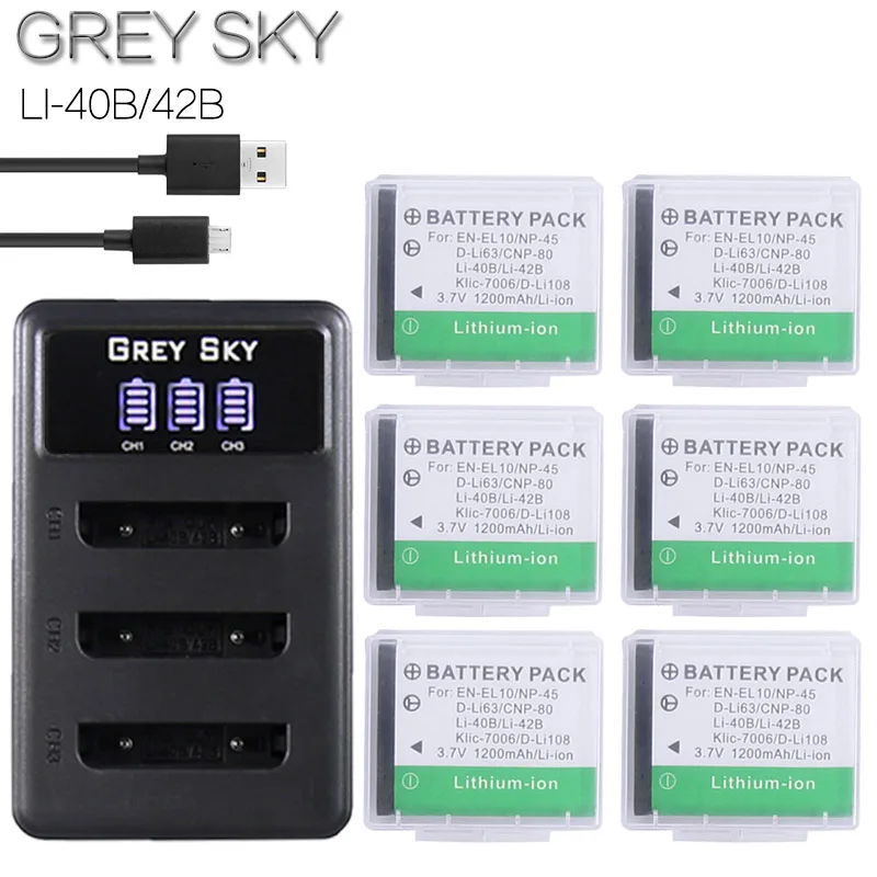 

Li-40B LI-42B LI 40B 42B LI40B Batteries + LCD USB Charger for FUJIFILM NP-45 NP 45 NP45 NP 45A 45B 45S For Nikon EN-EL10