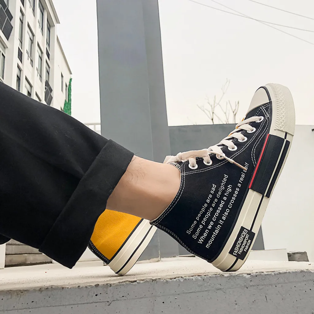 Men's Summer Canvas High-Top Vulcanized Bottom Student Casual Shoes men's casual shoes fashion summer casual shoes men sneakers Men's Summer Canvas High-Top Vulcanized Bottom Student Casual Shoes men's casual shoes fashion summer casual shoes men sneakers