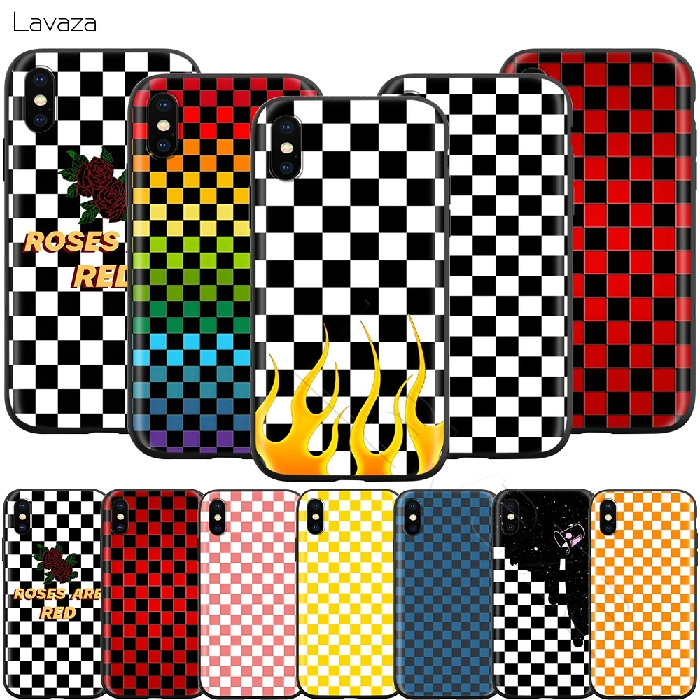 Шахматный чехол Lavaza для iPhone 11 Pro XS Max XR X 8 7 6 6S Plus 5 и se |