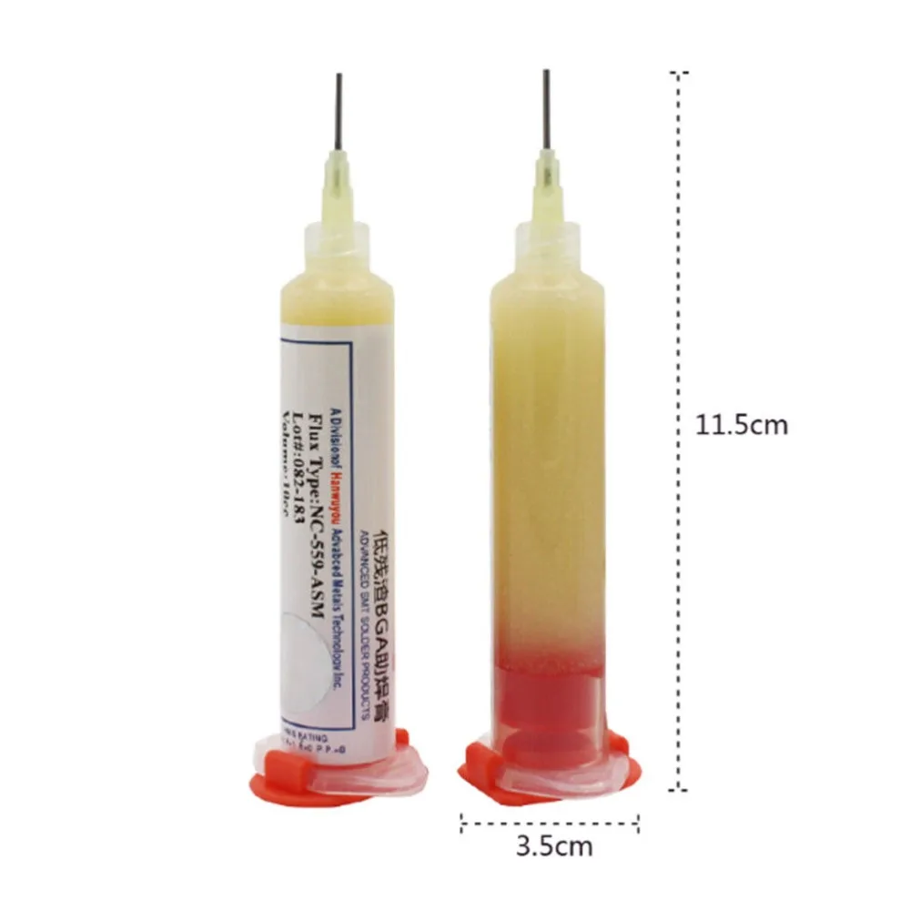 

2pcs NC-559-ASM BGA PCB No-Clean Solder Paste Welding Advanced Oil Flux Grease 10cc Soldering Repair Tools + Needles