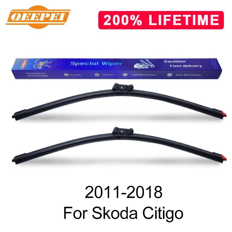 QEEPEI Replace Wiper Blade For Skoda Citigo 2011-2018 Silicone Rubber Windshield Windscreen Auto Car Accessories | Автомобили и