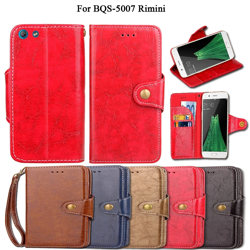 Luxury Flip Case ForBQS-5007 Rimini Cover Vintage PU Leather Wallet Kickstand Fundas With Lanyard | Мобильные телефоны и