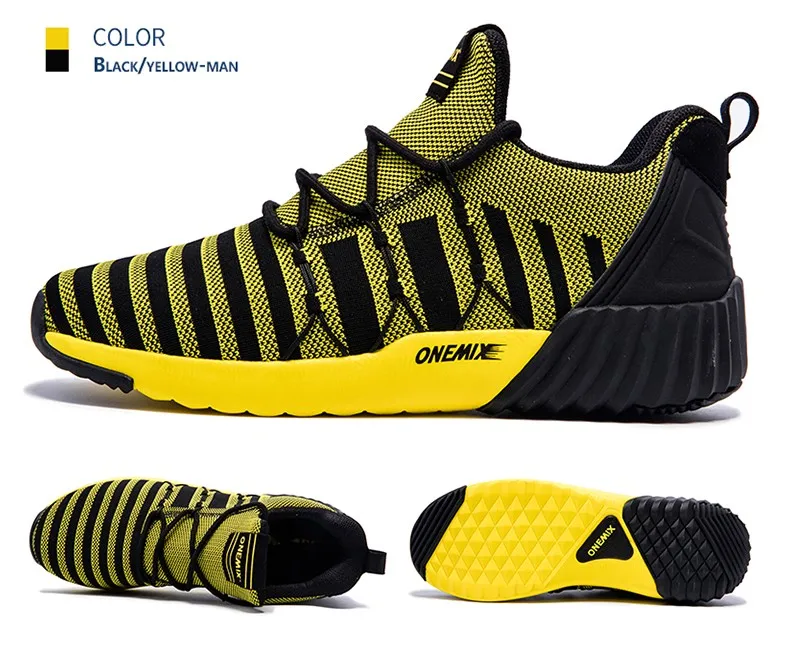 Onemix Для Мужчин's Кроссовки для бега дышащий мальчик ткачество Спорт Спортивная обувь обувь унисекс увеличивающие рост Для женщин бег Обувь