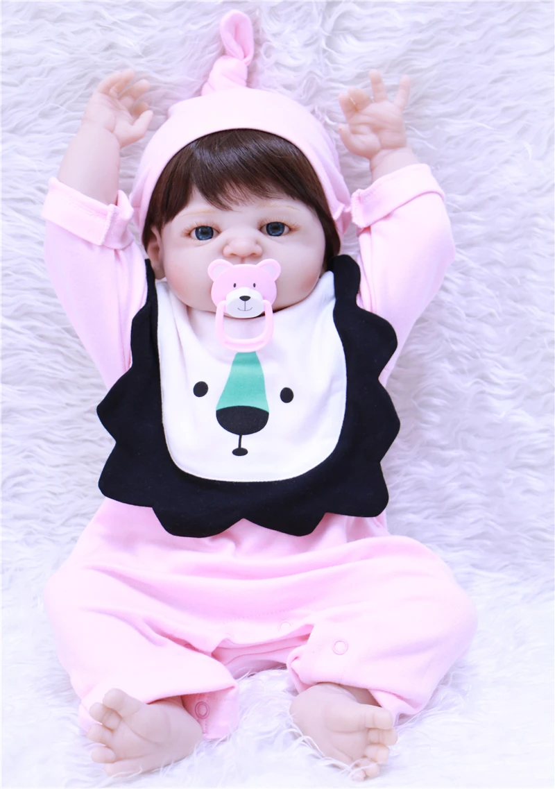 

23"Full Silicone Bebe Reborn Baby Girl Princess Dolls Lifelike Newborn Babies Alive Doll for Child Bath Shower Bedtime Toy Doll