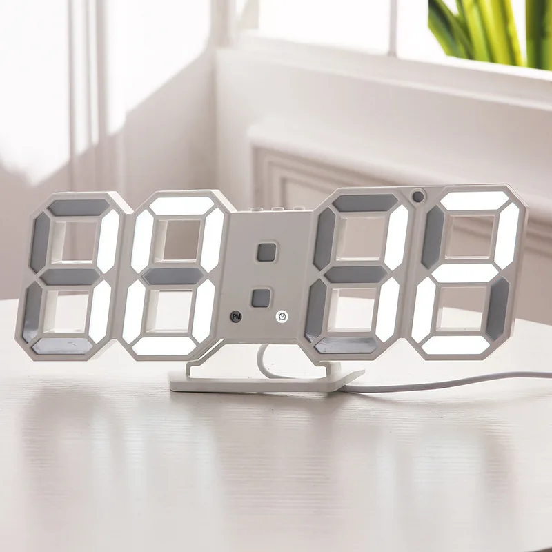 

New in 2018 4 color options Digital Electronic Desktop Clock LED Clock 12/24 Hours Display Alarm Clock and Snooze