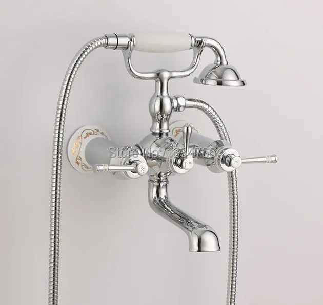 Slavina Wall Mounted Bathtub Faucets Hand Shower Exposed Tub Mixer Slavina Wall Mounted Bathtub Faucets Hand Shower Exposed Tub Mixer Bath Faucet Baignoire Robinet Wannenbrausenmischer