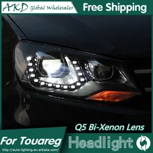 AKD автомобильный Стайлинг для VW Touareg фары 2011- Volks wgen светодиодный фонарь DRL Bi Xenon объектив Высокий Низкий луч парковка противотуманная фара