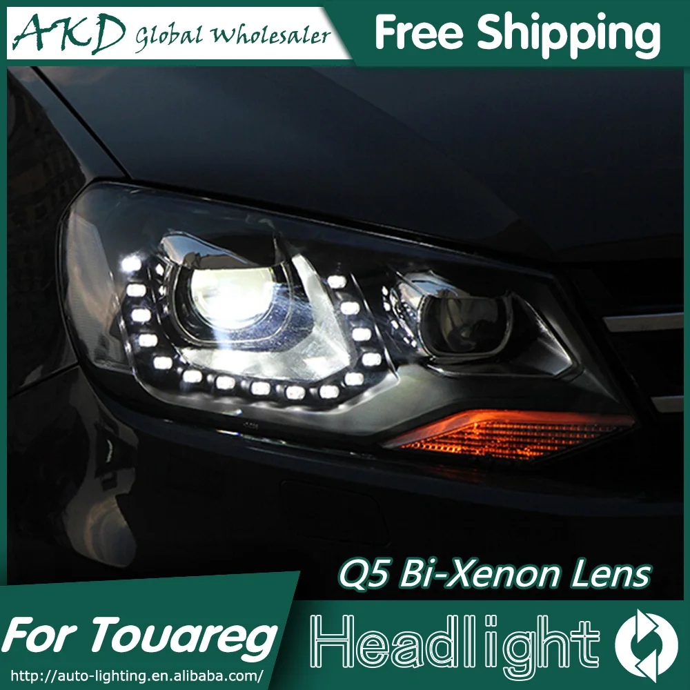 

AKD Car Styling for VW Touareg Headlights 2011-2015 Volks Wagen LED Headlight DRL Bi Xenon Lens High Low Beam Parking Fog Lamp