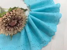 1 preço medidor de mão DIY tecido de algodão acolchoado rendas céu azul laço do bordado do algodão 12CM