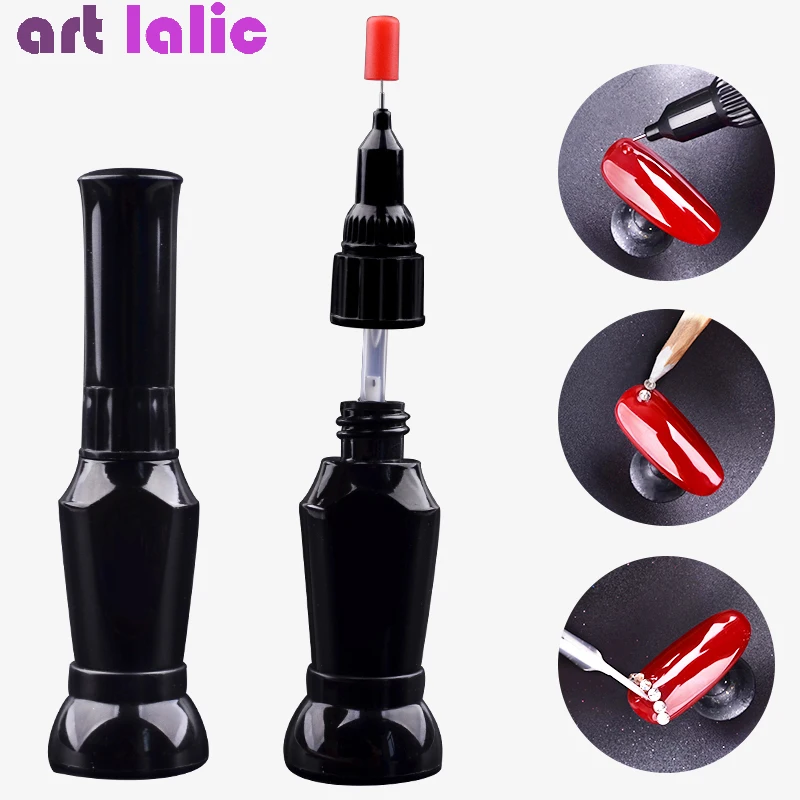 

12ml UV Acrylic Rhinestones Nail Glue For False Nail Art Tips Point Drill Gel With Brush Needle DIY Decoration Adhesive