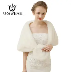 U-SWEAR 2018 Новое поступление зимняя Свадебная куртка женская слоновая кость элегантное болеро куртка плащ Acessorios Vestido Noiva Свадебные Куртки
