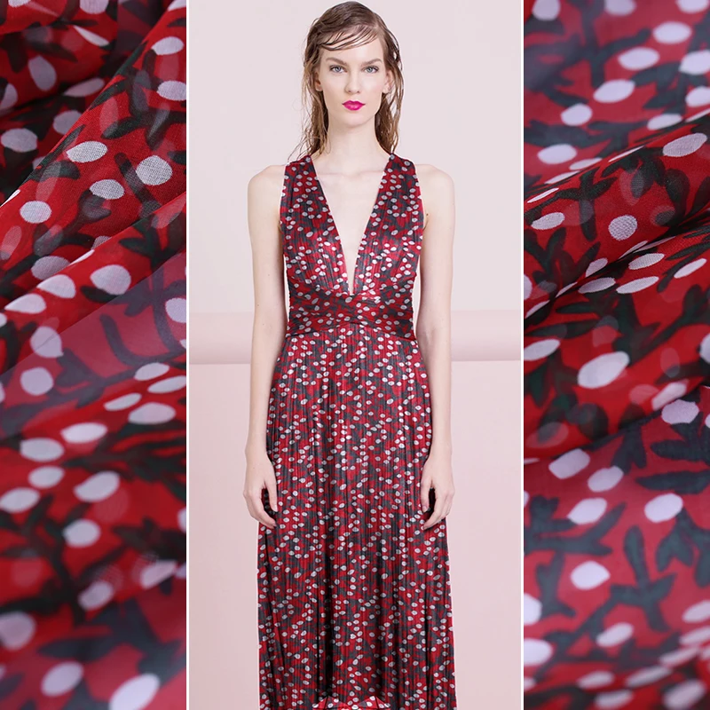 Buy Custom spring and summer silk chiffon fabric dress