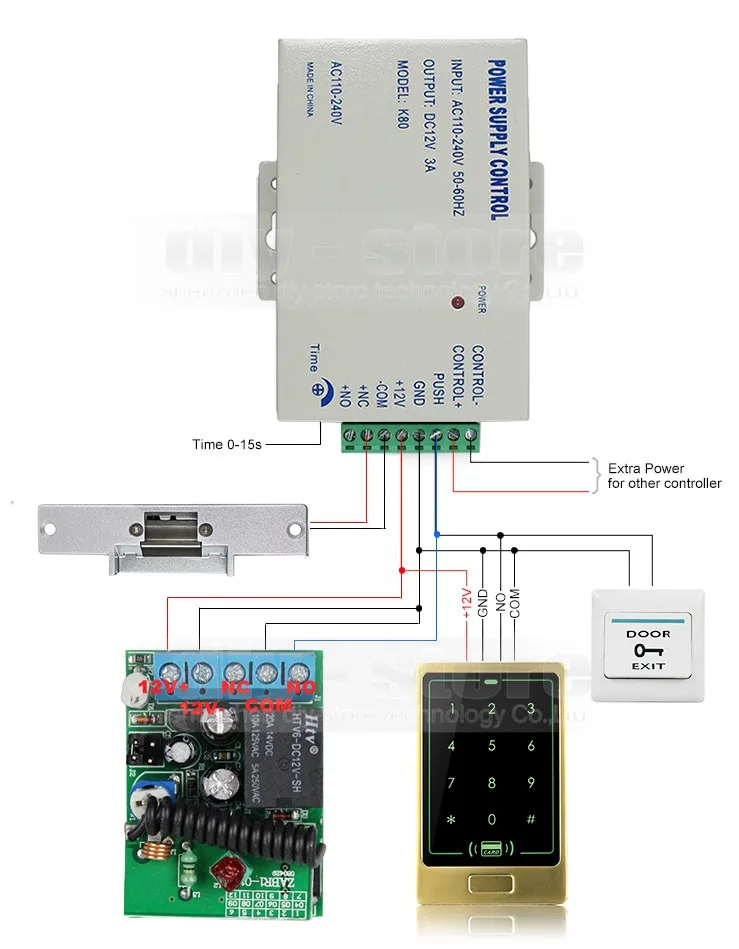 Diysecur 125 кГц RFID touch Reader пароль клавиатуры дверные Управление доступом безопасности Системы Kit + удар Блокировка C20