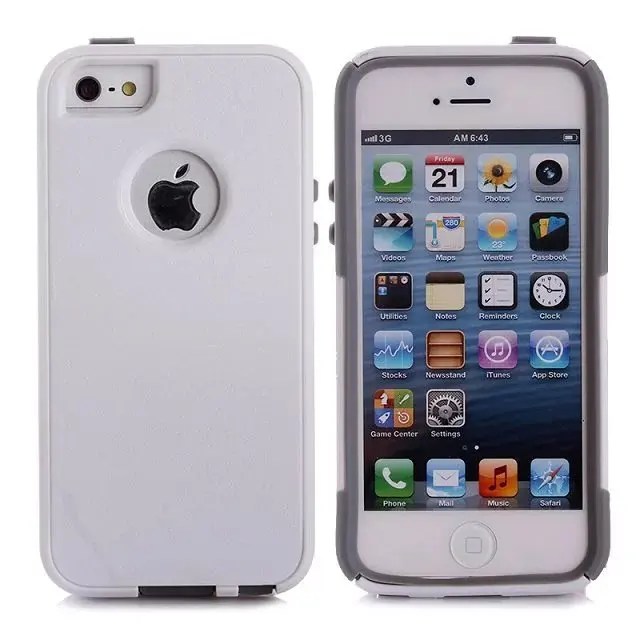 gray DHL 2 в 1 пластик+ ТПУ чехол для iphone 5 5S SE, Жесткий Чехол для iphone SE 5s pc+ tpu чехол 100 шт./партия - Цвет: gray