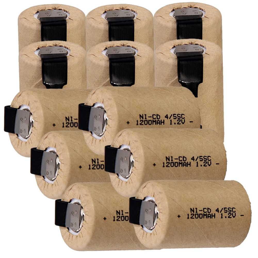 Реальная емкость 12 шт 4/5 аккумулятор SC 1 2 V NICD 1200 mah SUBC батареи для электрических