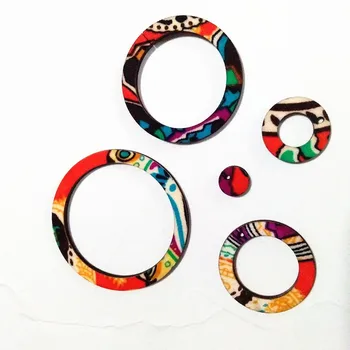 

10 Set DIY Accessories Beads Clothing Printing Wooden Beads Pendant For Earrings Jewelry Accessories Combine Your Own Earrings