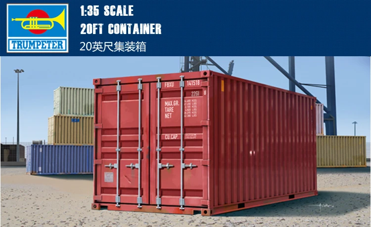 

Trumpet 01029 1:35 20 Feet Container Assembling Model Building Kits Toy