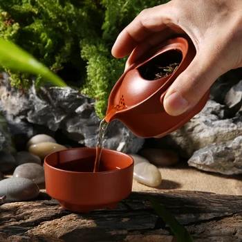 

New product promotion Travel tea set a pot of a cup Zisha Express Cup 1 person simple Kung Fu tea set Cup ceramic Home teapot