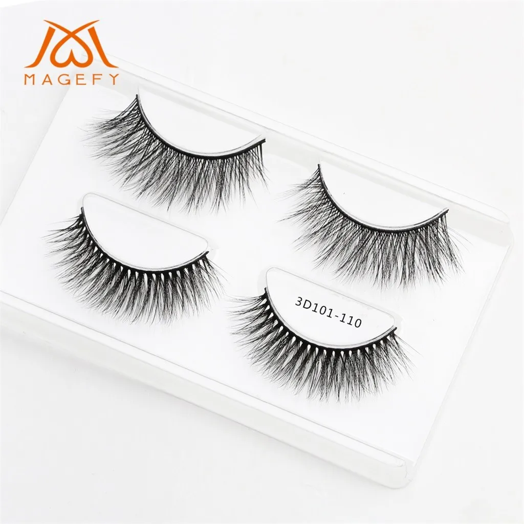 

Two Pairs Of 3D Mink Fur With Soft Long Curly And Warped Many Layer Eyelashes magnetic eyelashes natural maquiagem make up 50*