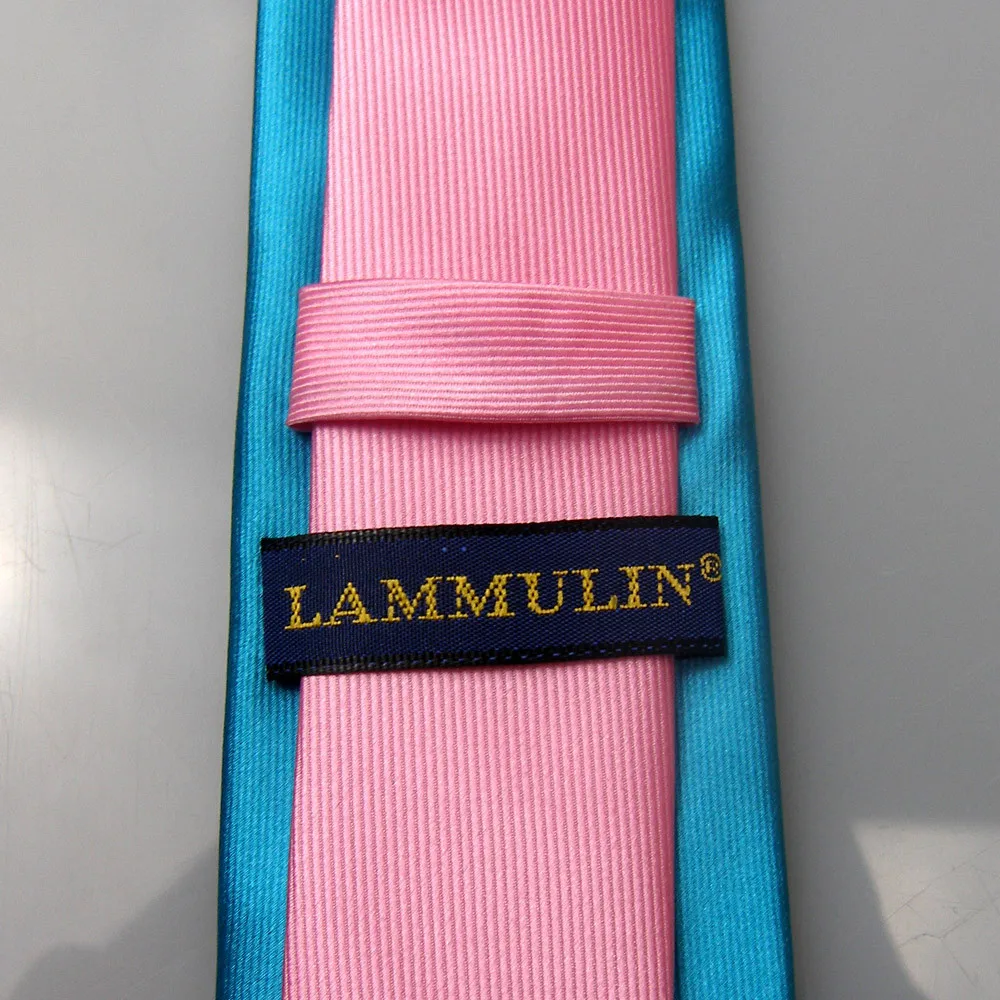LAMMULIN мужские галстуки модный дизайн розовый узел контрастная бирюза двухцветная Лоскутная микрофибра шейный платок, тонкий галстук 6 см Свадьба