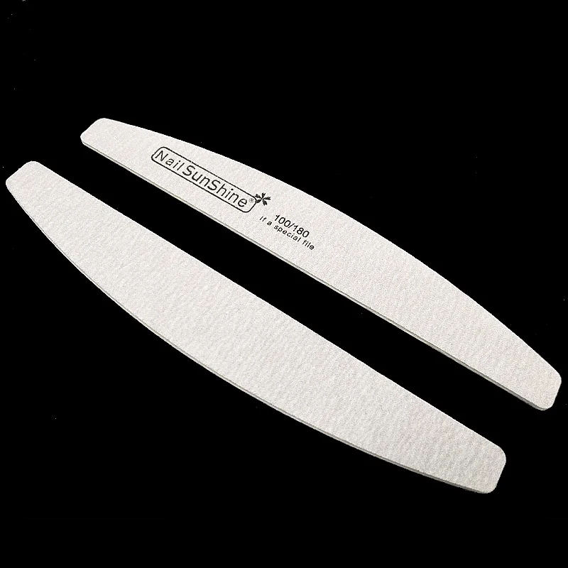 Lixas de Unha de Madeira da Luz do Sol Profissional da Arte do Unha Marca Unha Lixa - 180 Limas Lua Arquivo Shaper Manicure Ferramentas 100 Pcs 5 Beleza e saúde