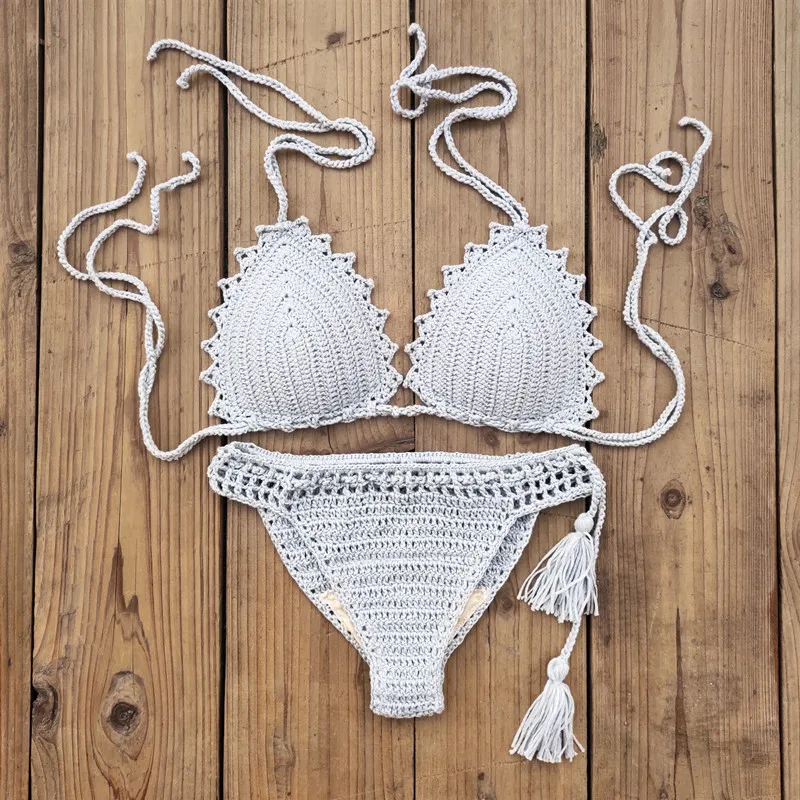  10 Color Handmade Crochet Boho Women Swimwear Beach Push-up Swimming Pools Spas Yacht Surf Bikini