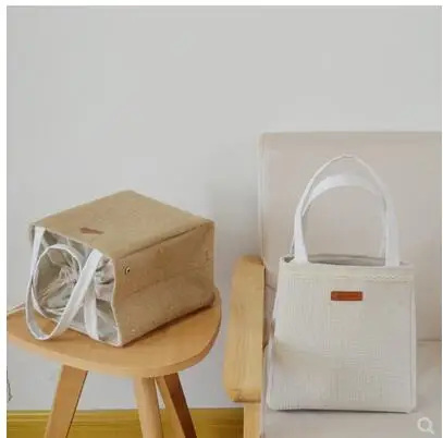  Large lunch bag thick aluminum foil canvas storage bag student insulation package box Nordic lunch 