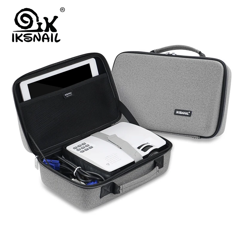 IKSNAIL LED Proyector حقيبة ل Xgimi Z3 GP70 AKEY1 C80 عون البسيطة دعم معظم البروجكتور واقية المحمولة حقيبة