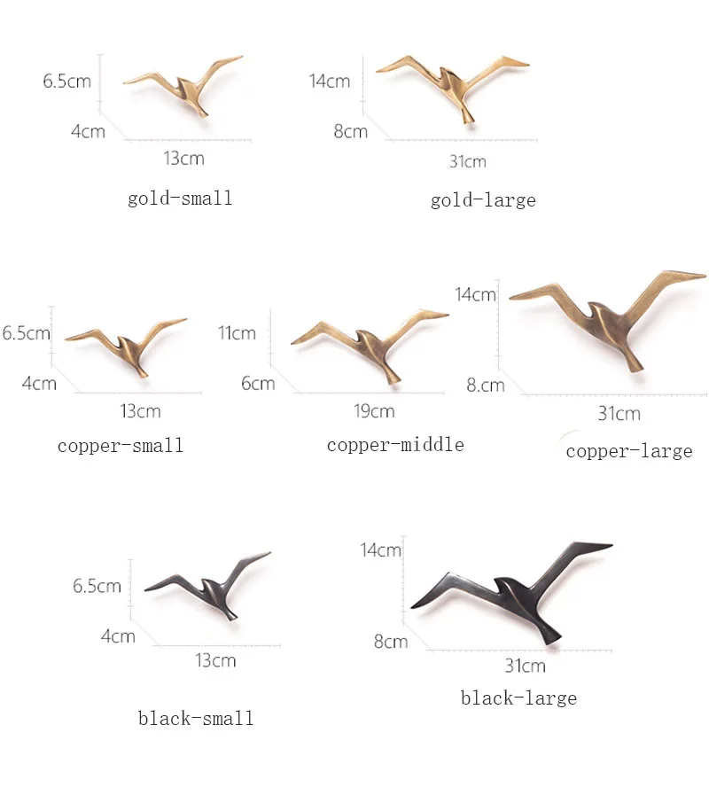 Роскошная Чистая медь креативная птица стена чайки висячая стена украшение ретро бар магазин орнамент гостиная подарок на день рождения Морская Чайка