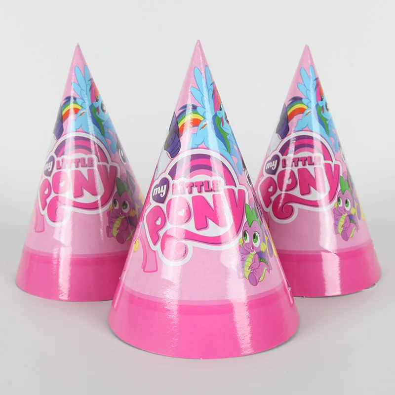 

6pcs/set My Little Pony Paper Party Cap Hat Kids Birthday Party Supplies Baby Shower Christmas Party Decoration