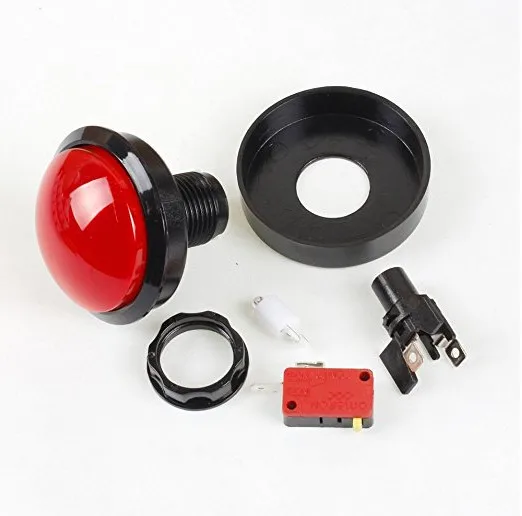 60 мм Большой Круглый кнопочный переключатель светодиодный подсветкой с микровыключателем для DIY аркадная игра части машины 5/12V большой купол светильник переключатель