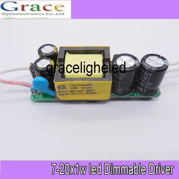 

2pcs 7-20x1W Constant Current LED Dimmable Driver Power Supply AC185-277V 350mA