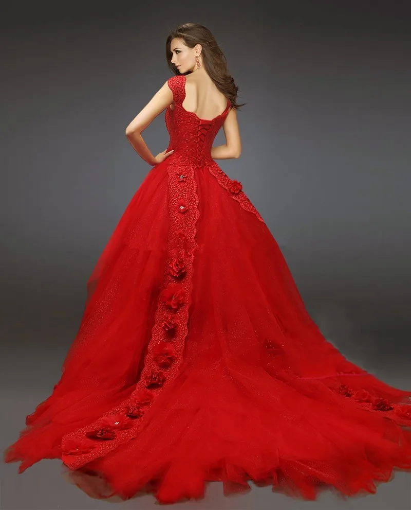 red colour gown design