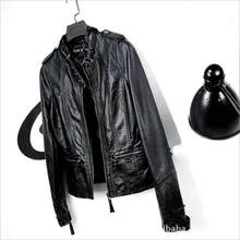 Весенняя и осенняя женская короткая куртка из искусственной кожи, приталенная мотоциклетная куртка с воротником-стойкой большого размера