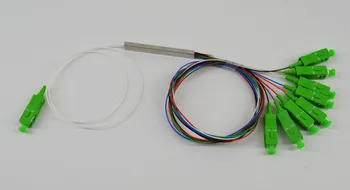 

Free Shipping 10pcs/lot 0.9mm Steel Tube Fiber Optic PLC Splitter 1x8 SC/APC Mini Blockless 1*8 SC APC Connector