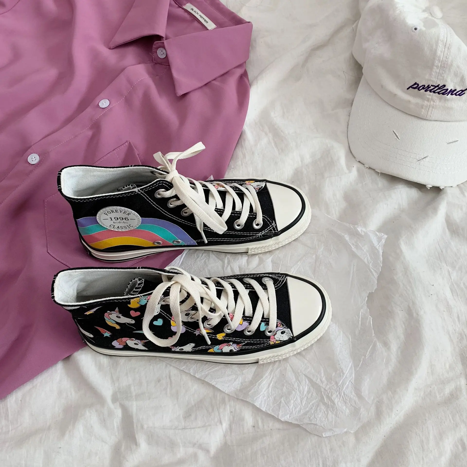 High Top Unicorn Sneakers For Girls -Unicorn Fashion HTB1MtIiOYrpK1RjSZTEq6AWAVXav