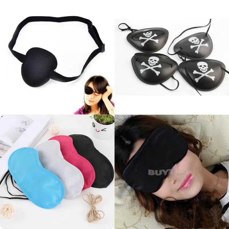 

Party Black Pirate Costume Pirate Eye Patch Cover Accessory Concave Eye Patch 3D Foam Groove Eyeshade Hot Single Eye Patch