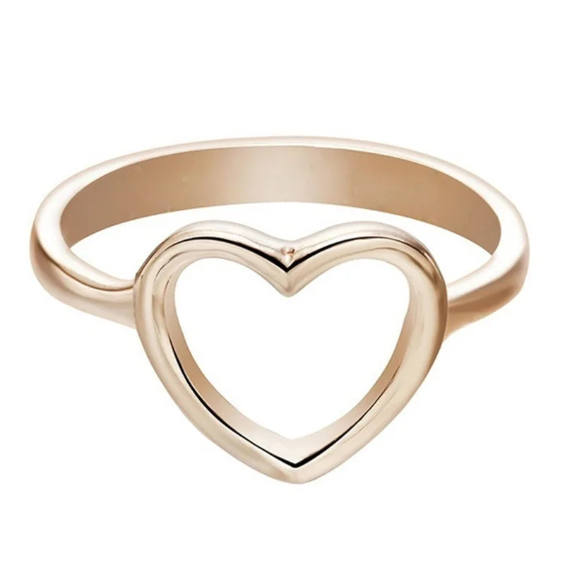 Новая мода розовое золото цвет в форме сердца обручальное кольцо для женщин Прямая поставка