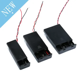 

New 2 /3/4* AAA Battery Storage Case Box Holder for AAA Batteries with ON/OFF Switch & Wire Leads DIY