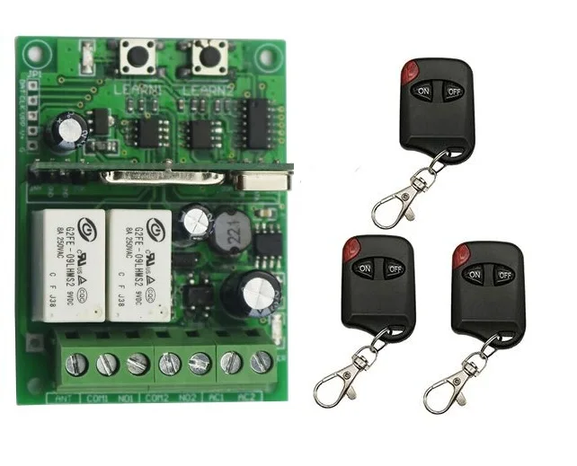 Новый DC12V 24V 36V 48V 2CH 10A радио Управление RF Беспроводной кнопочный пульт