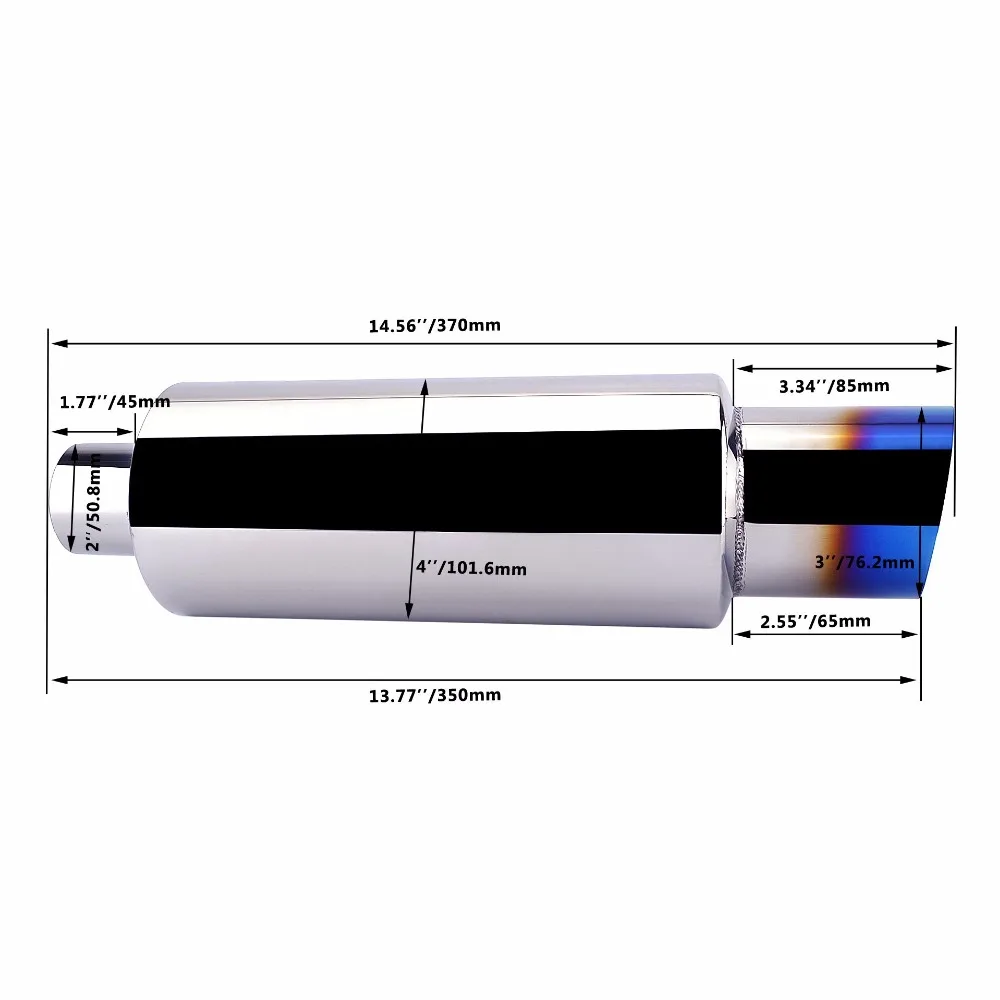 ESPEEDER 2," Впускной 3" выпускной наконечник глушитель задний глушитель наконечник концевой трубы глушитель хвостовик синий выгоревший Глушитель резонатор