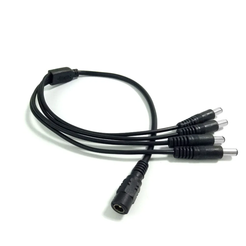 1 Female to 4 Male 4 Channel Splitter Power Cable for CCTV Security Camera DVR