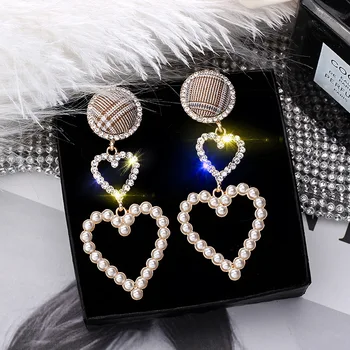 

2018 New Arrival Rhinestone Vintage Water Drop Women Dangle Earrings Long Pendant Love Fashion Jewelry For Girl Gift